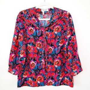 Vintage Laura & Jayne Floral Sailor Collar Blouse